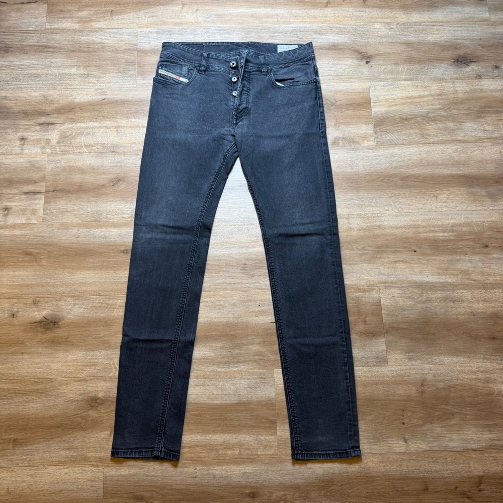 Diesel Sleenker Jeans Mens 31x32 Black Slim Skinny Stretch Denim Wash 0886Z